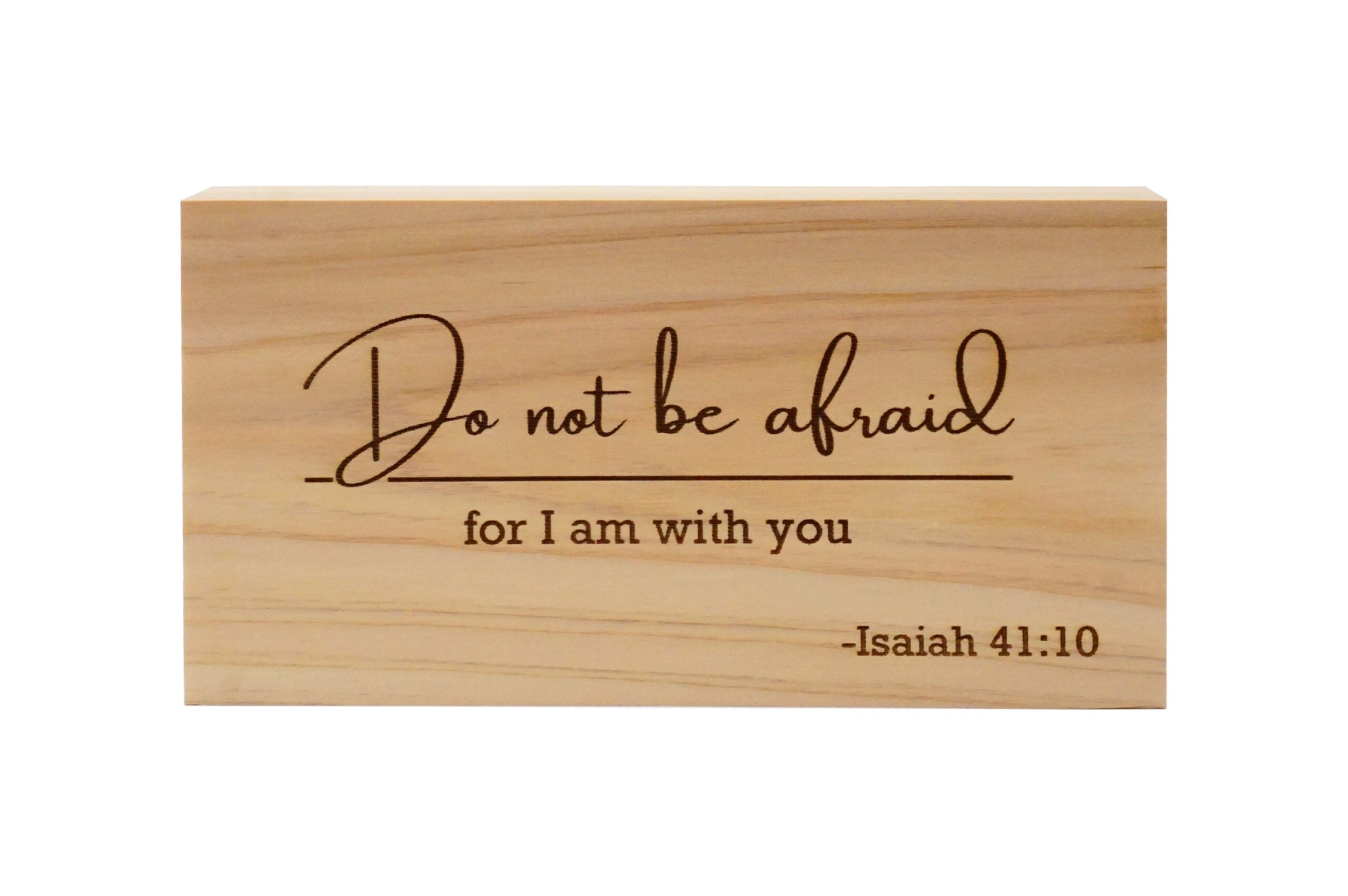 檜の聖句プレート 英語 イザヤ41章10節 – Northland